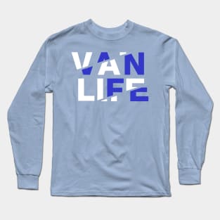 Vanlife: Tracks - White Blue Long Sleeve T-Shirt